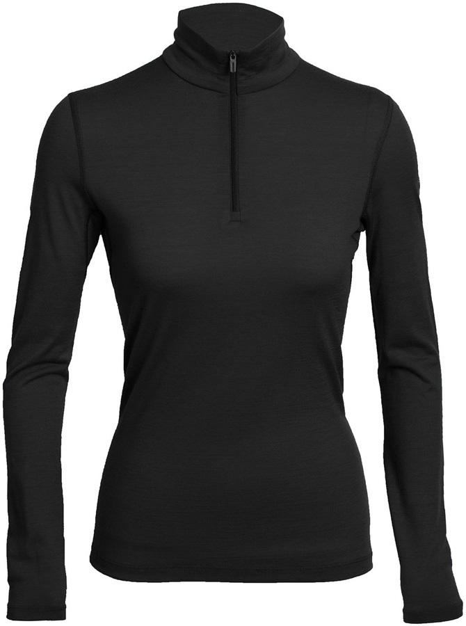 Icebreaker Oasis 200 Long Sleeve Women's Merino Half-Zip Top XS Black